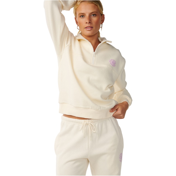 2026 Rip Curl Womens Party Wave 1/2 Zip Fleece 0ECWFL - Off White